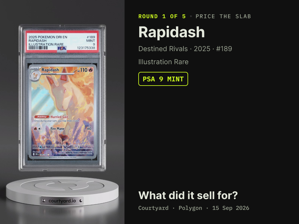 Rapidash, PSA 9 MINT — what did it sell for?